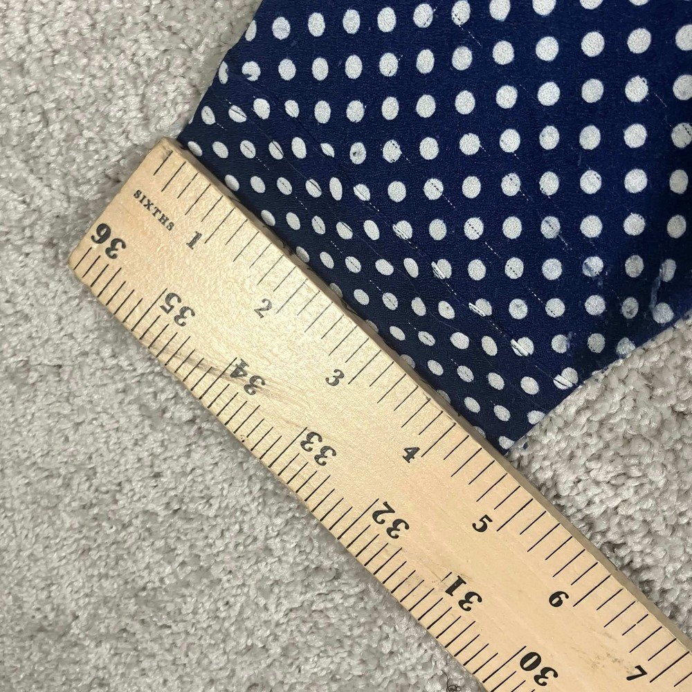Vintage 70s Sears Kings Road Mens Blue Polka Dot Disco Shirt 16 Large Dagger - Picture 13 of 14